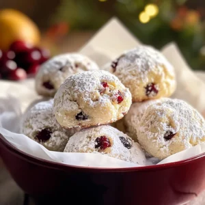 Cranberry Orange Snowball Cookies