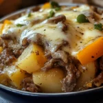 Crockpot Cheesesteak Potato Casserole Recipe