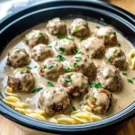 Crockpot Swedish Meatballs with Creamy Gravy