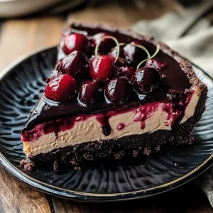 Dark Chocolate Cherry Cheesecake