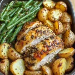 Garlic Herb Chicken with Roasted Potatoes & Green Beans