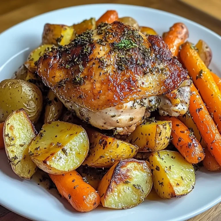 Herb-Roasted Chicken Thighs with Golden Potatoes & Sweet Carrots