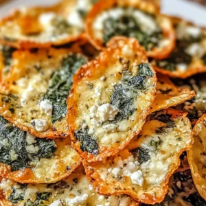Mediterranean Spinach and Feta Cheese Crisps