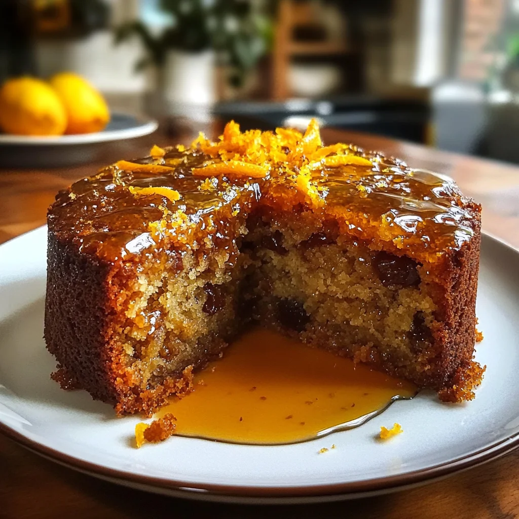 Orange & Cardamom Date Cake with Honey Drizzle