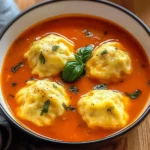 Tomato Soup with Cheese Dumplings