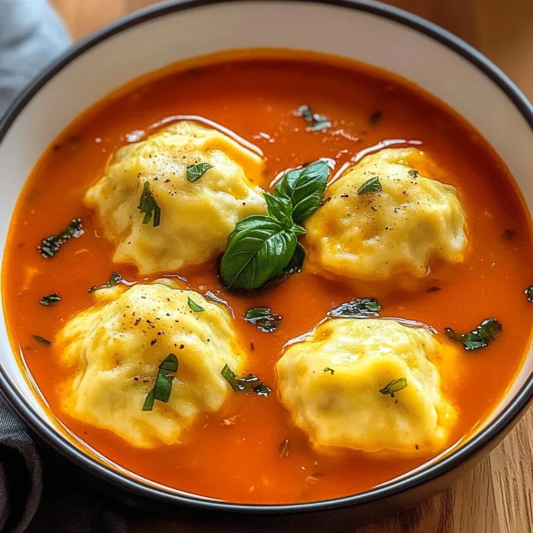 Tomato Soup with Cheese Dumplings
