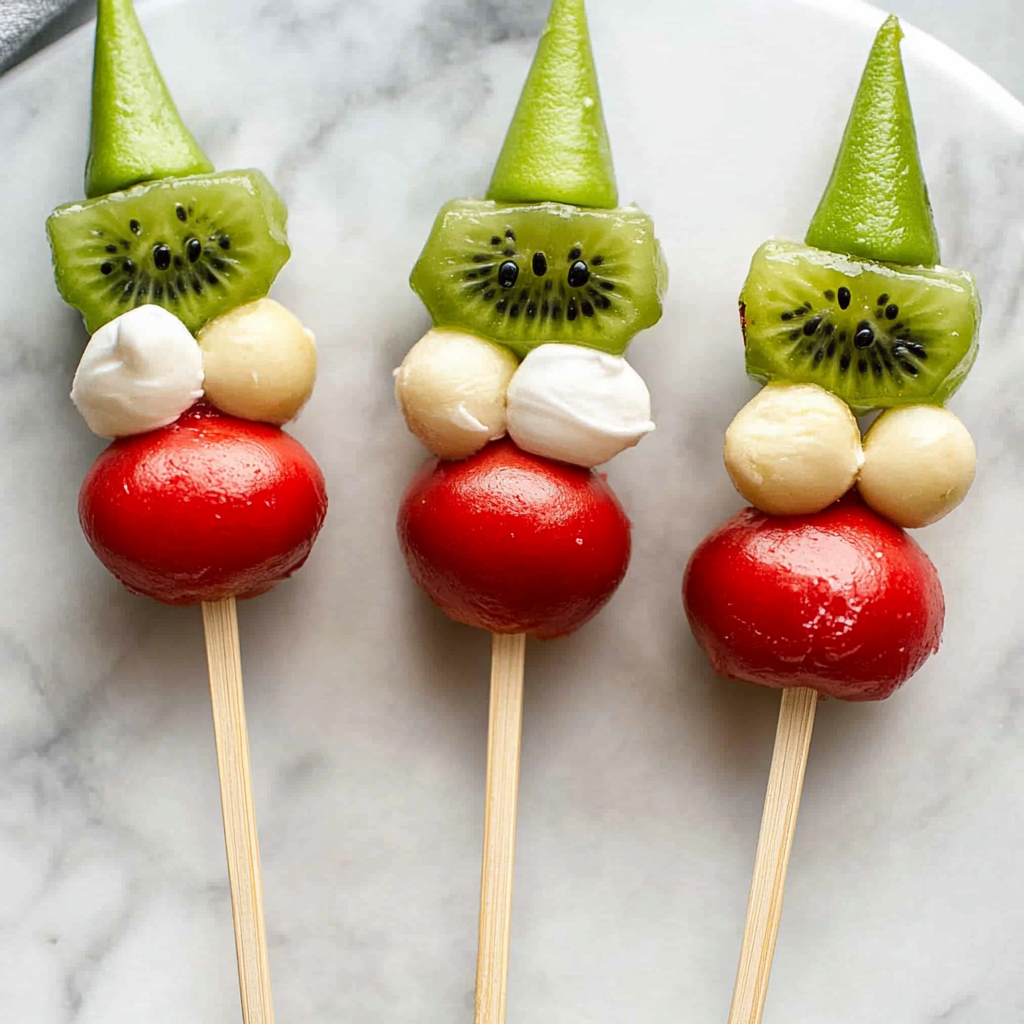 Grinch Fruit Kabobs