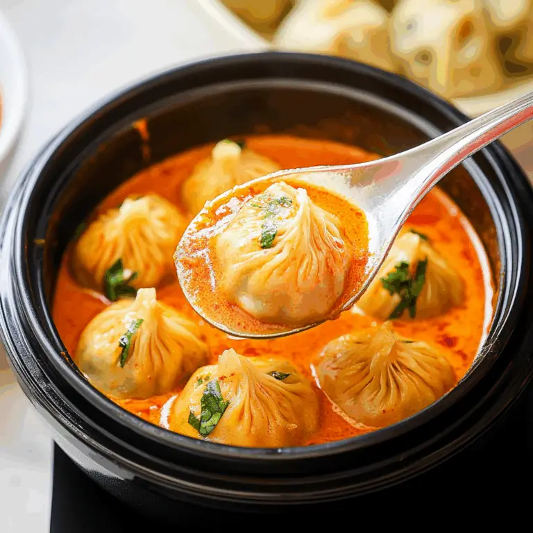 Soup Dumplings in Creamy Gochujang Sauce