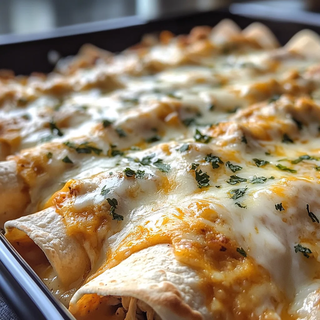 38g Protein Chicken Enchiladas with Dreamy White Sauce