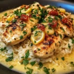 Chicken Scampi with Garlic Parmesan Rice