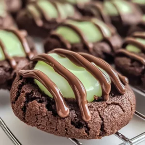 Chocolate Mint Thumbprint Cookies