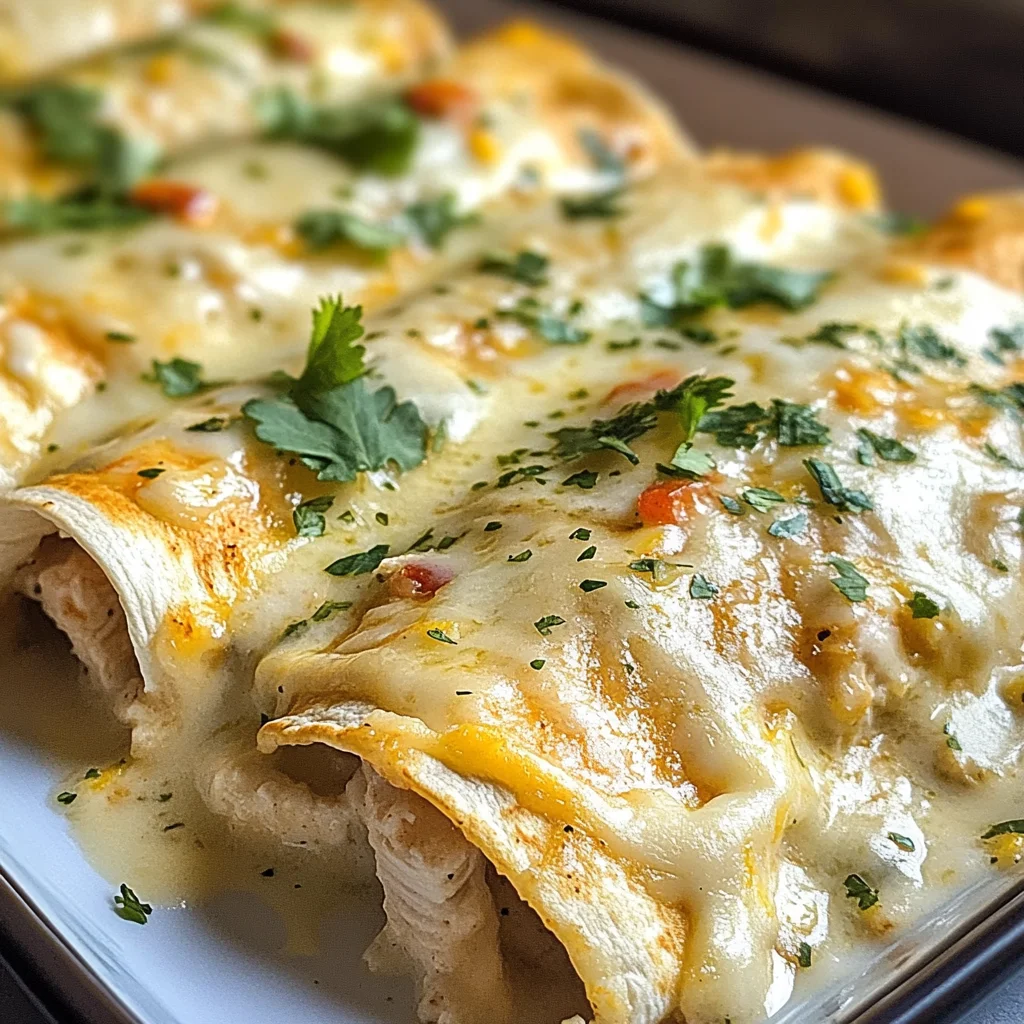 Creamy White Chicken Enchiladas