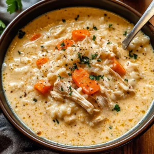 Creamy White Chicken + Rice Soup