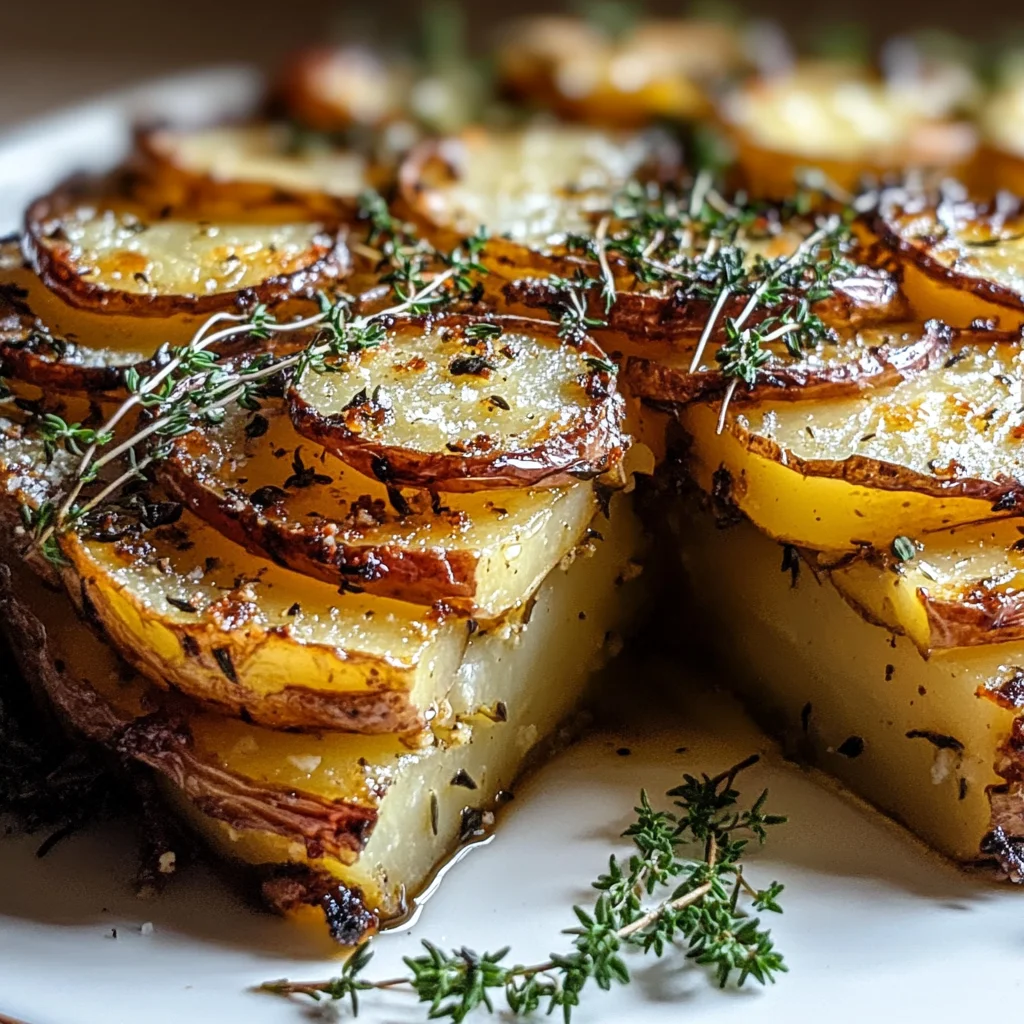 Crispy Balsamic Thyme Potato Torte Recipe Card