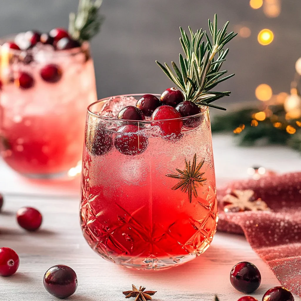 Festive Christmas Cranberry Spritzer