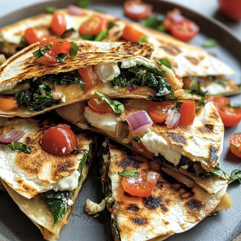 Mediterranean Quesadillas with Spinach, Feta, Mozzarella, and Red Onion