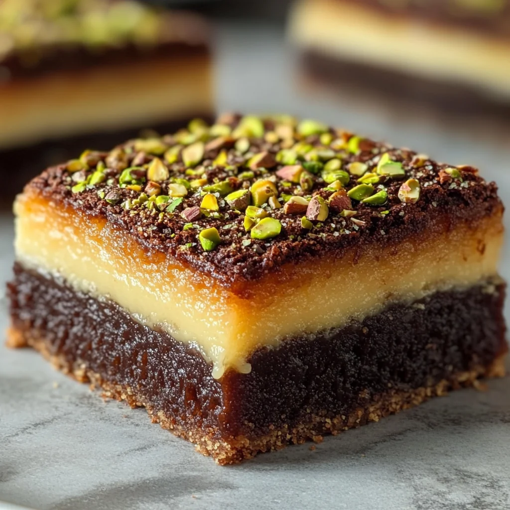 Pistachio Kunafa Brownies