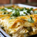 Quick and Easy Green Chile Chicken Enchilada Casserole
