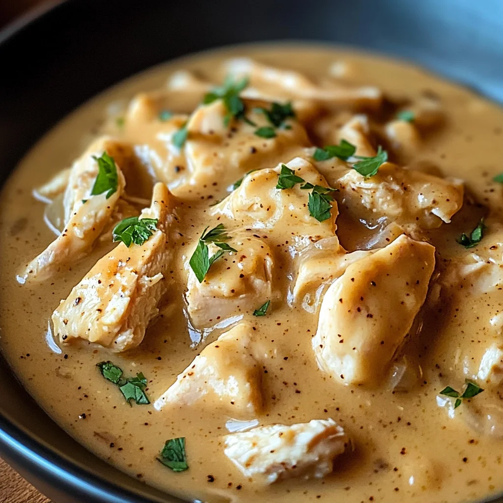 Slow Cooker Creamy Chicken & Gravy