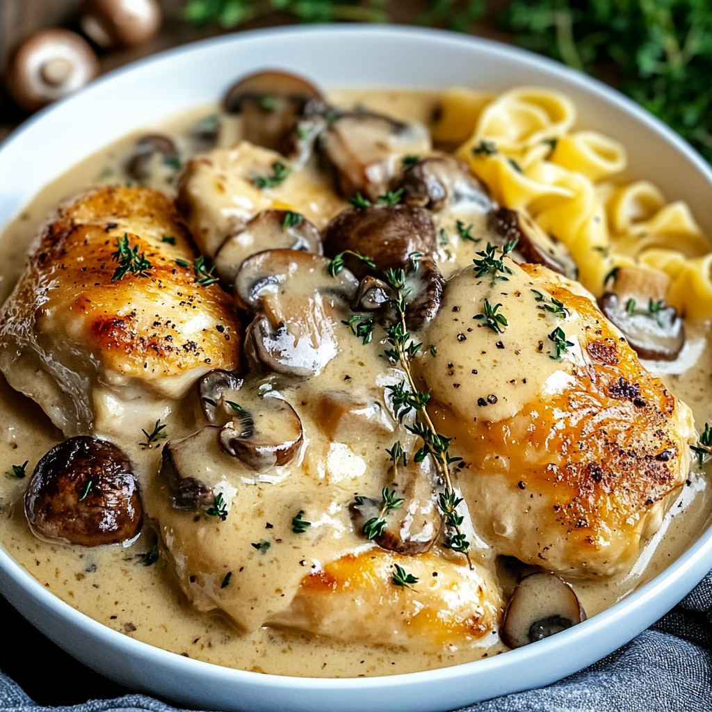 Savory Chicken in a Creamy Asiago Mushroom Sauce : A Comforting Classic to Add to Your Weekly Rotation