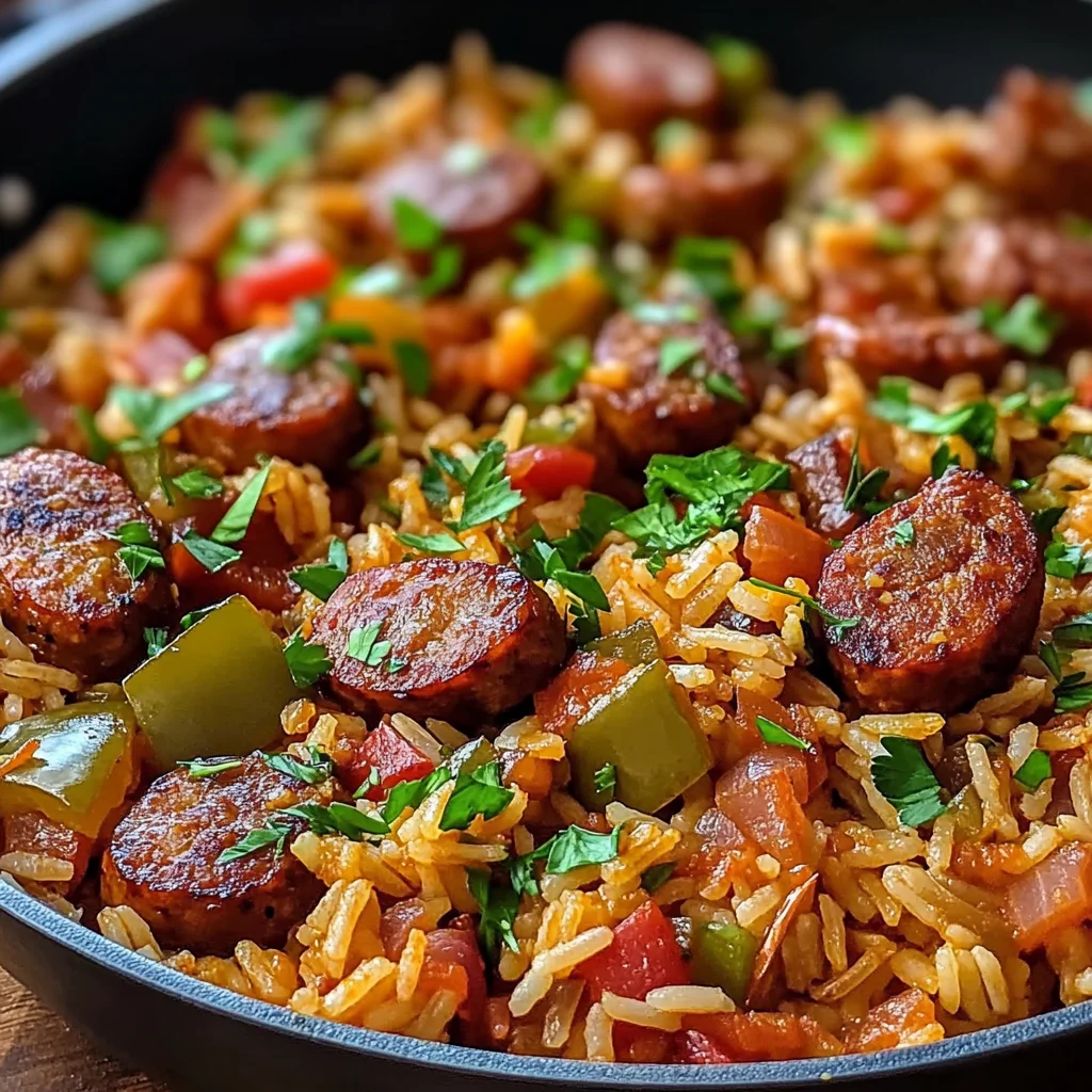 Cajun Sausage and Rice Skillet