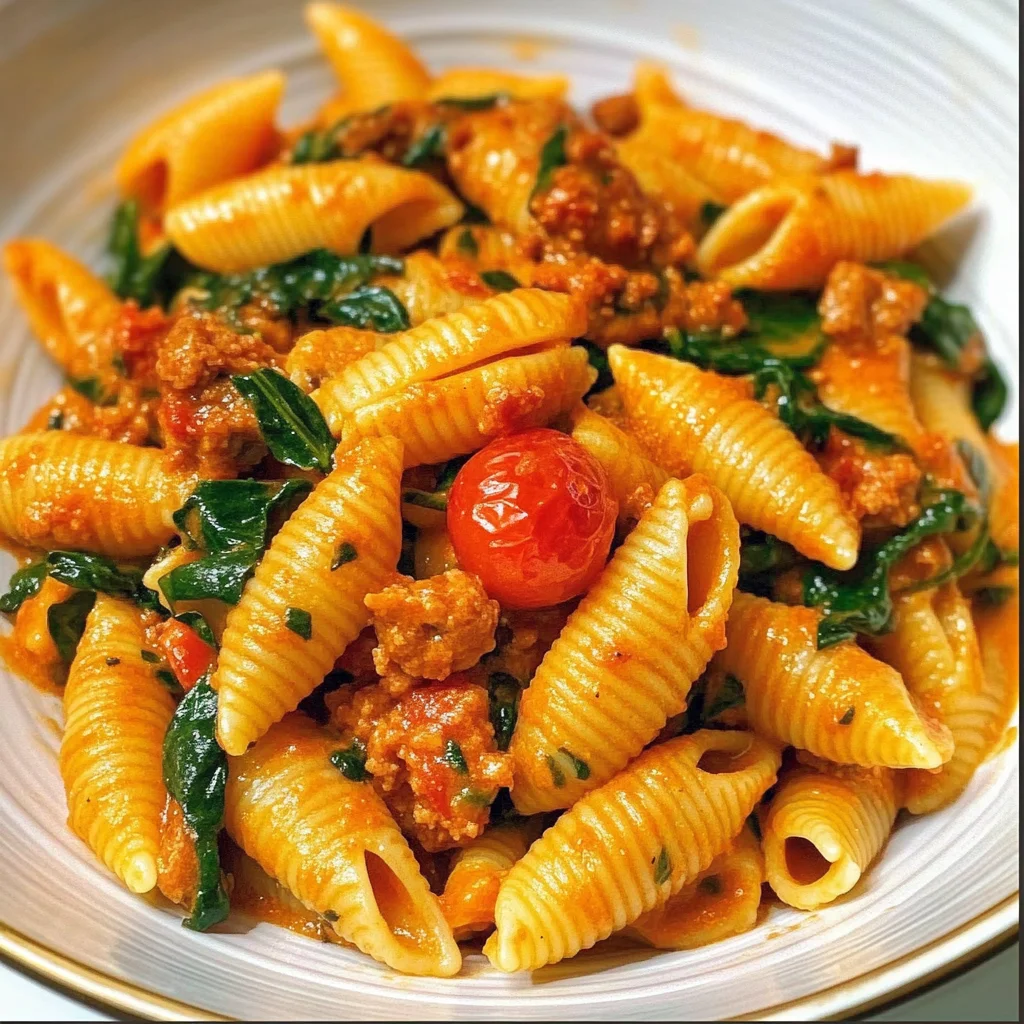 Creamy Chorizo Pasta with Spinach