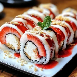 Creative & Cute Strawberry Shortcake Sushi Roll Dessert Recipe