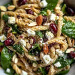Nutritious Spinach Pasta Salad with Feta and Cranberries
