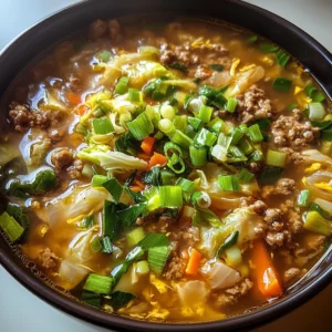 One-Pot Egg Roll Soup with Green Onions and Ginger