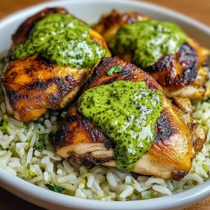 Peruvian Chicken And Rice with Green Sauce