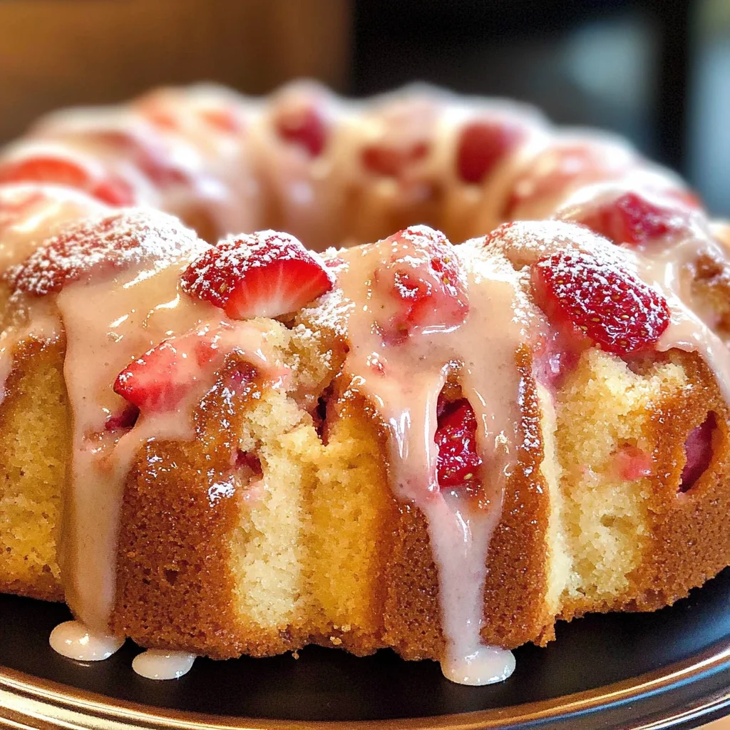 SOUR CREAM STRAWBERRY BUNDT CAKE