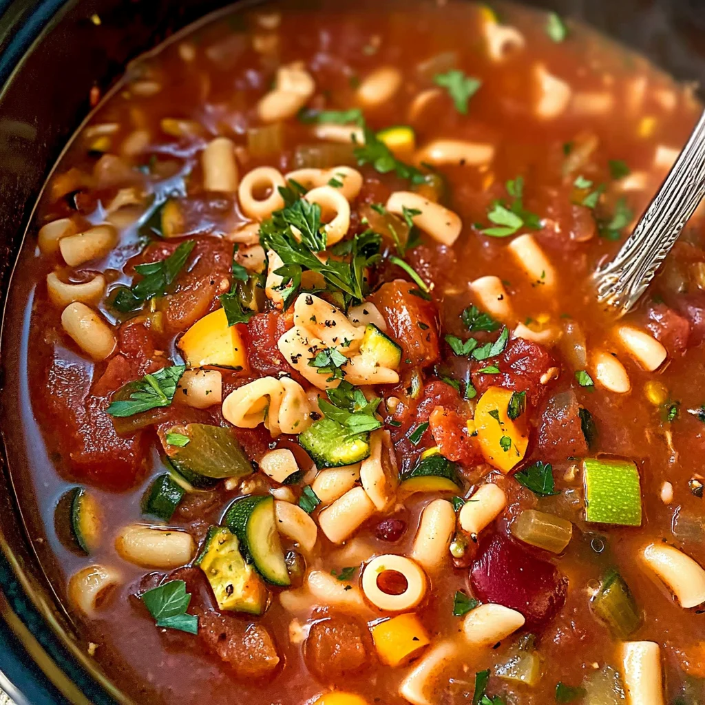 Slow Cooker Pasta E Fagioli Soup {Olive Garden copy-cat}