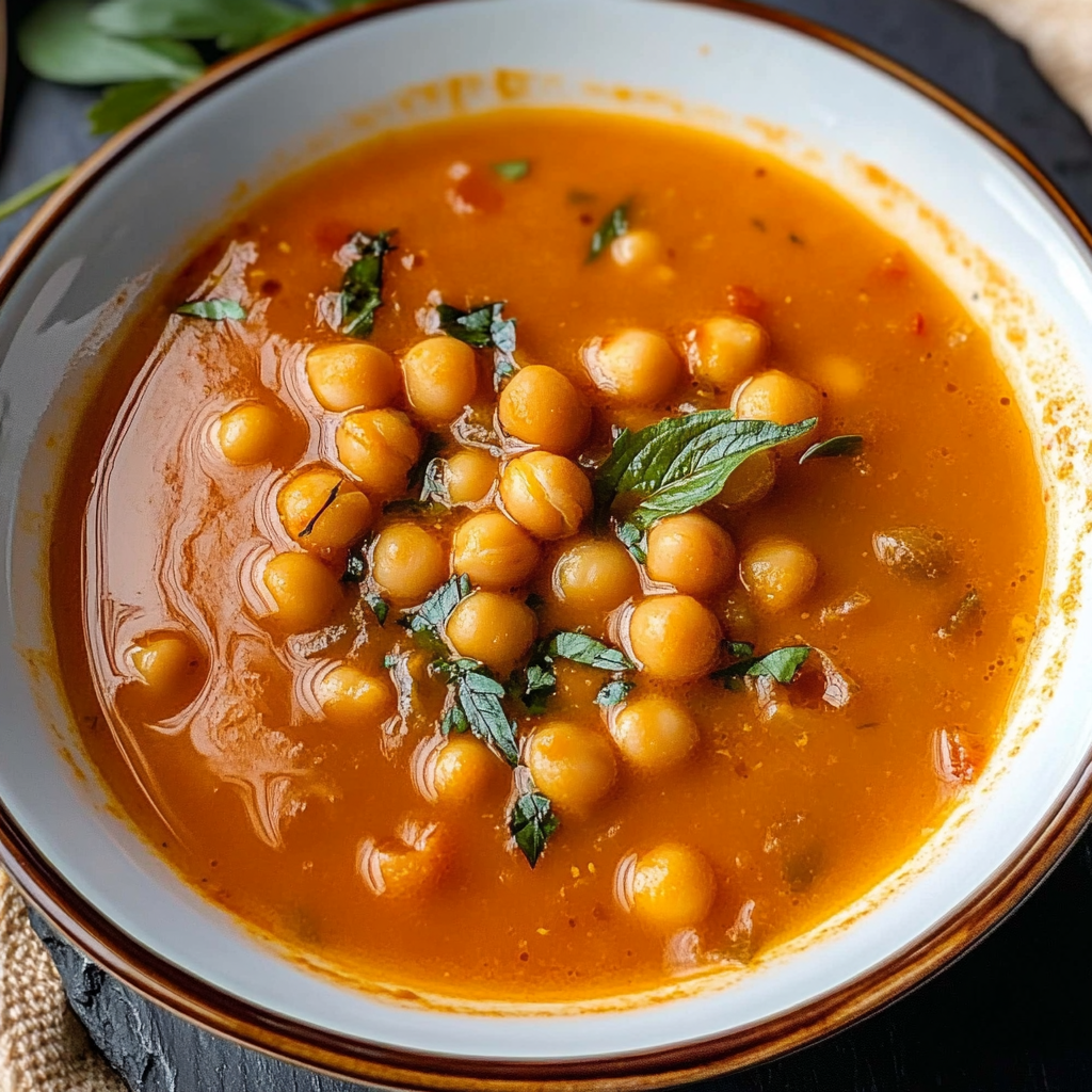 25- Minutes Moroccan Chickpea Soup Recipe - Perfect For Dining Experience
