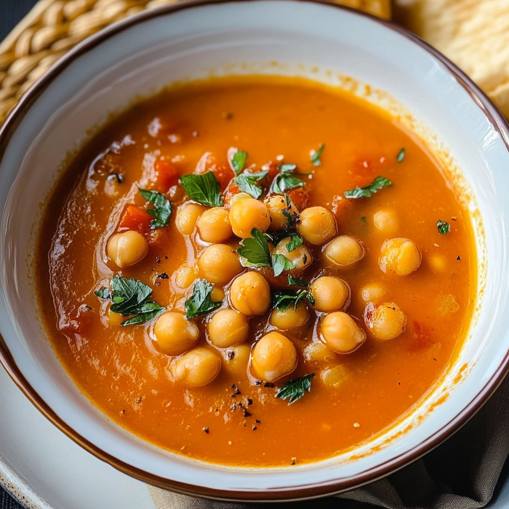25- Minutes Moroccan Chickpea Soup Recipe - Perfect For Dining Experience