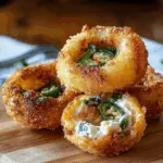Jalapeño Popper Stuffed Onion Rings Recipe – Crispy Fried Appetizer with Cream Cheese & Jalapeños