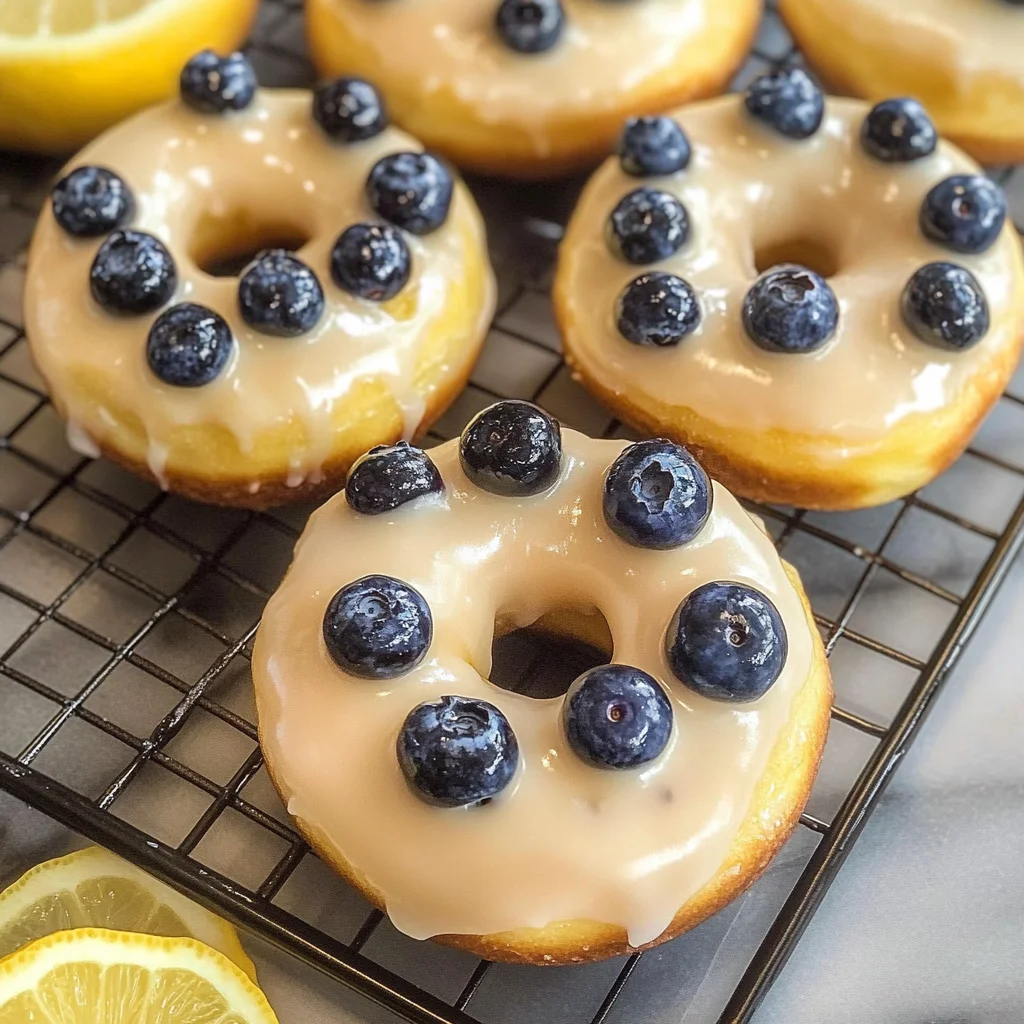 Baked Lemon Blueberry Doughnuts
