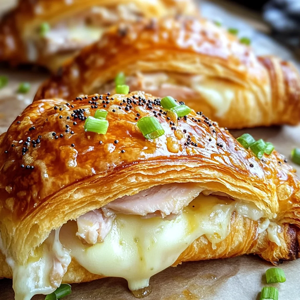 Baked Turkey and Cheese Croissants