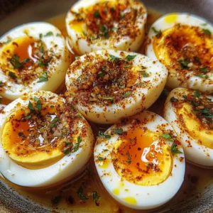 Cajun Boiled Eggs with Spicy Garlic Butter Sauce : Keto Late-Night Snack