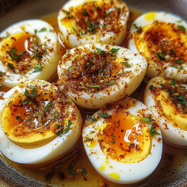 Cajun Boiled Eggs with Spicy Garlic Butter Sauce : Keto Late-Night Snack