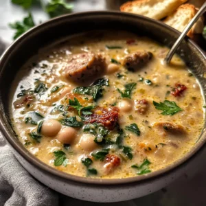 Creamy Tuscan White Bean Lemon Soup