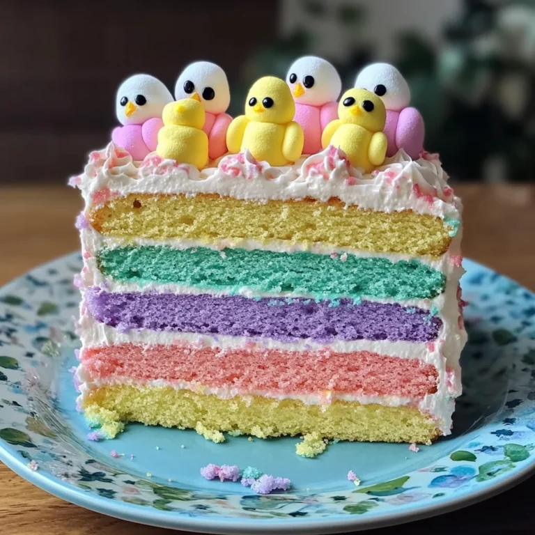 Easter Peep Cake with Multi-Colored Layers