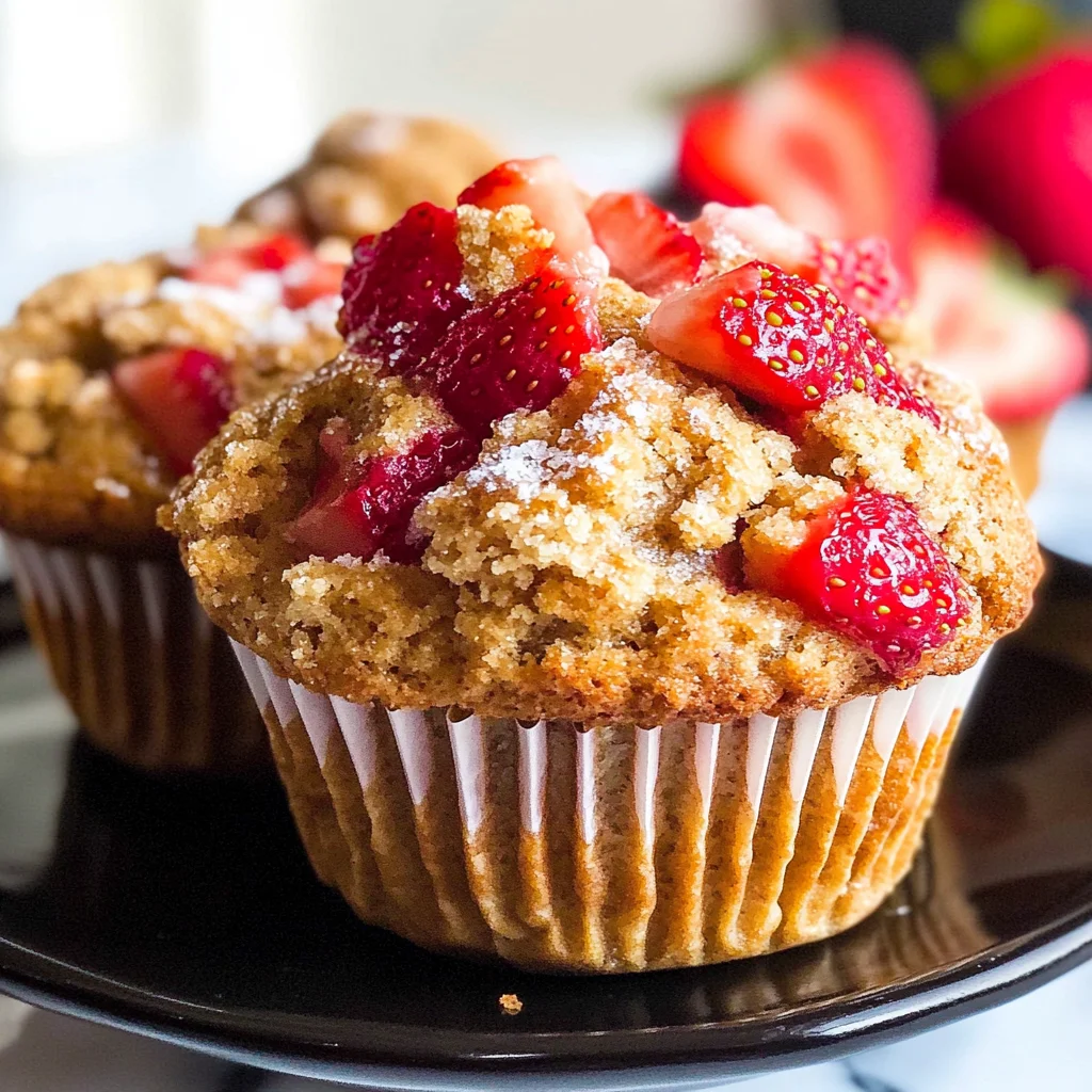 Healthy Strawberry Muffins with Greek yogurt