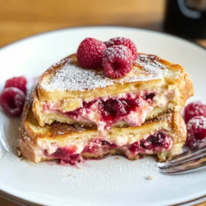 Brioche French Toast with Creamy Raspberry Cheesecake