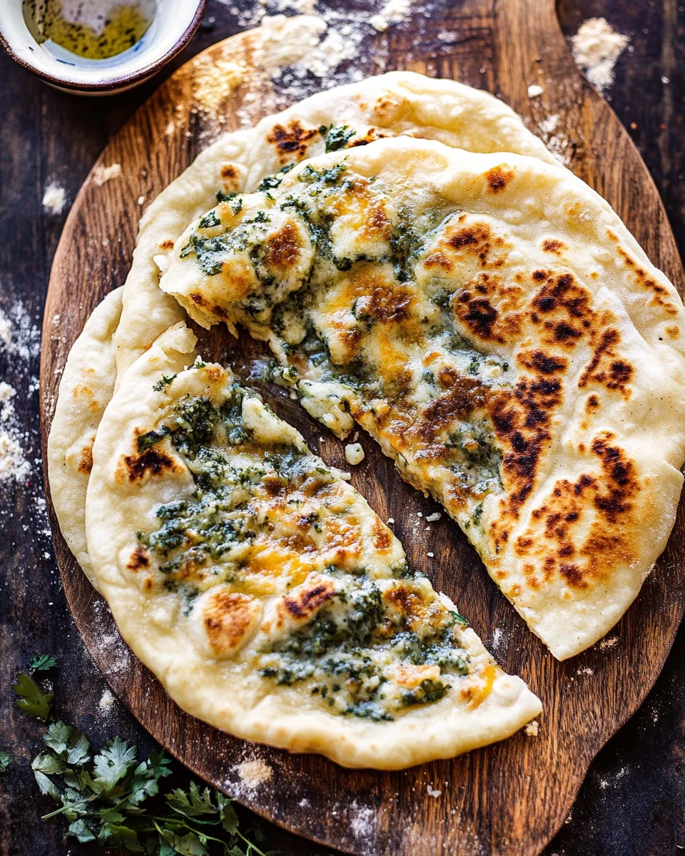 Cheesy Herb Stuffed Naan