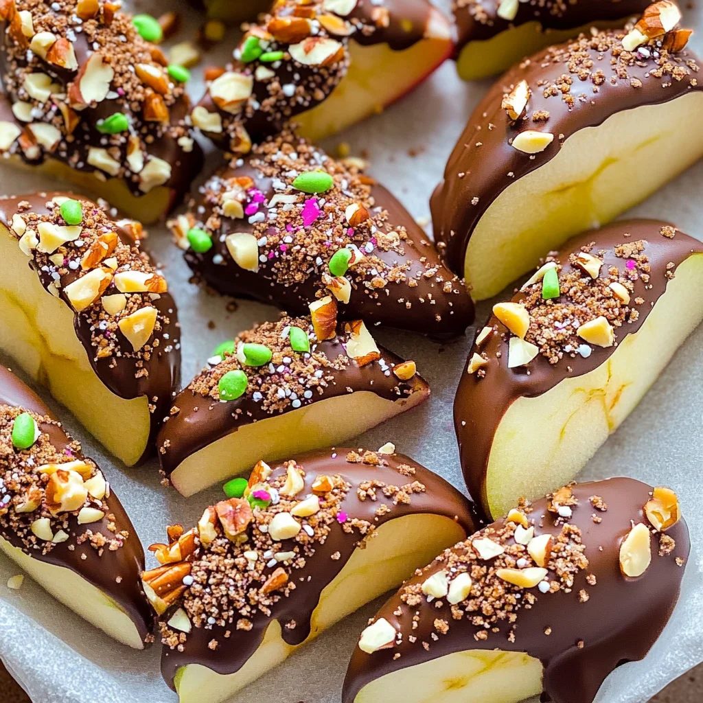 Chocolate Dipped Apple Slices