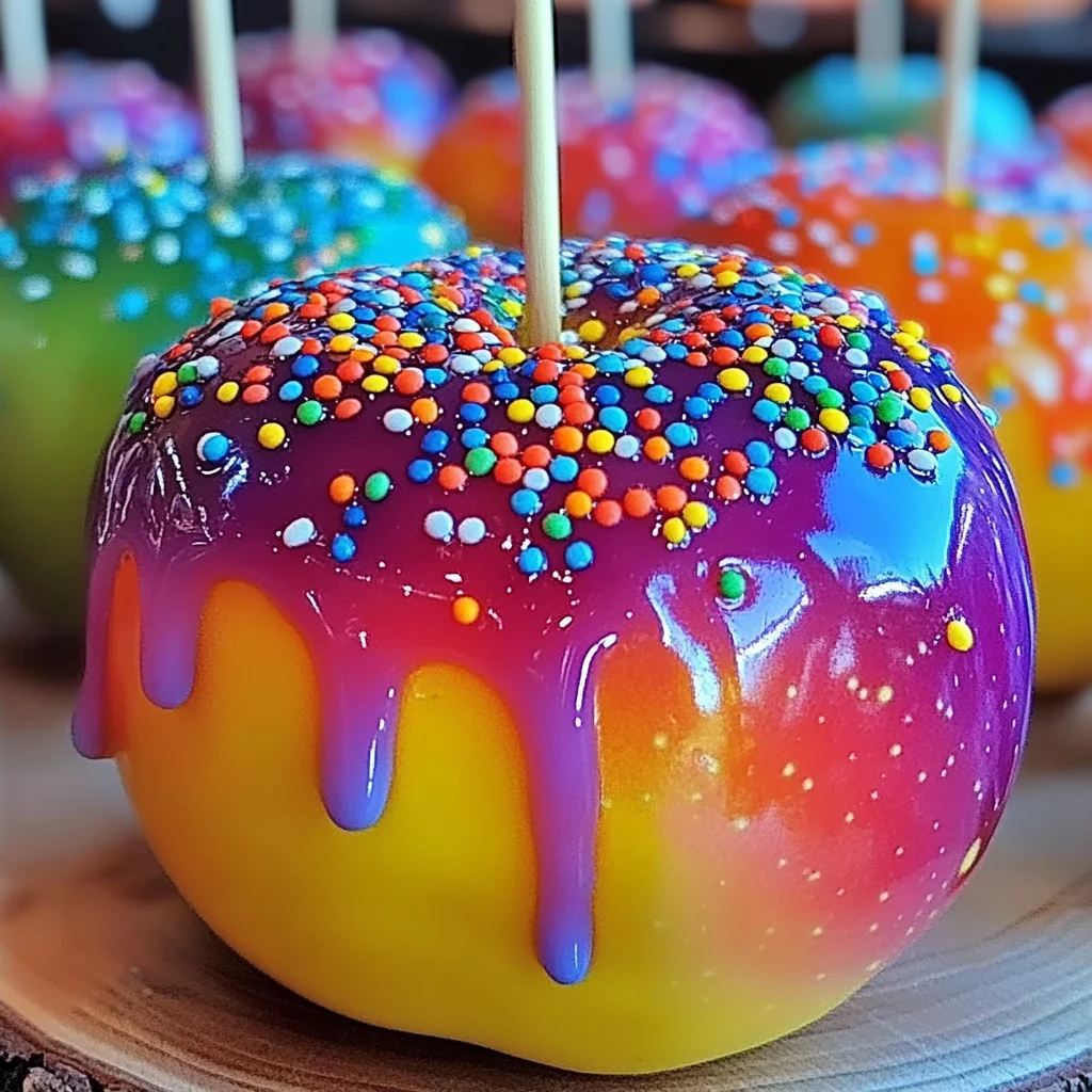 Delicious Rainbow Candy Apples for a Fun Homemade Treat