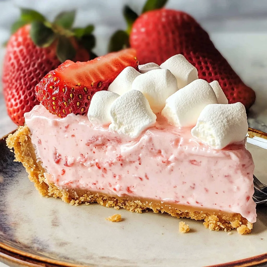 Easy Strawberry Marshmallow Pie