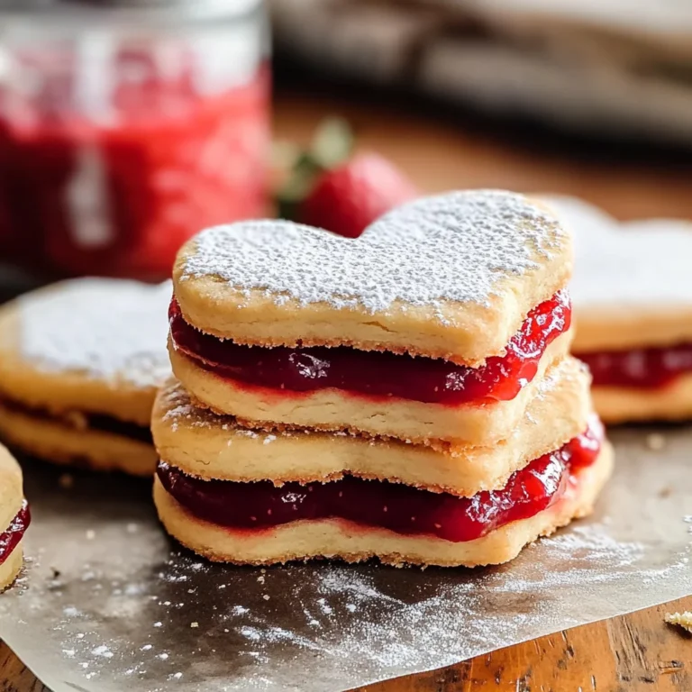 Filled Heart-Shaped Strawberry Shortbread Cookies