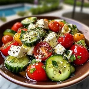 Greek Cucumber Tomato Feta Salad