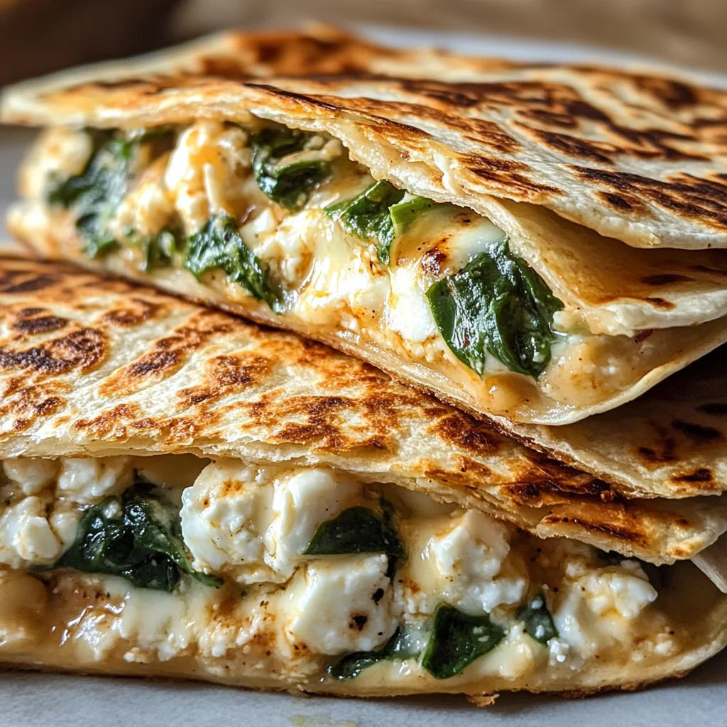 Mediterranean Quesadilla Recipe Spinach Feta Mozzarella